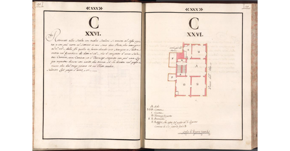 [Pianta del quartiere n. 26 del Ghetto di Firenze]