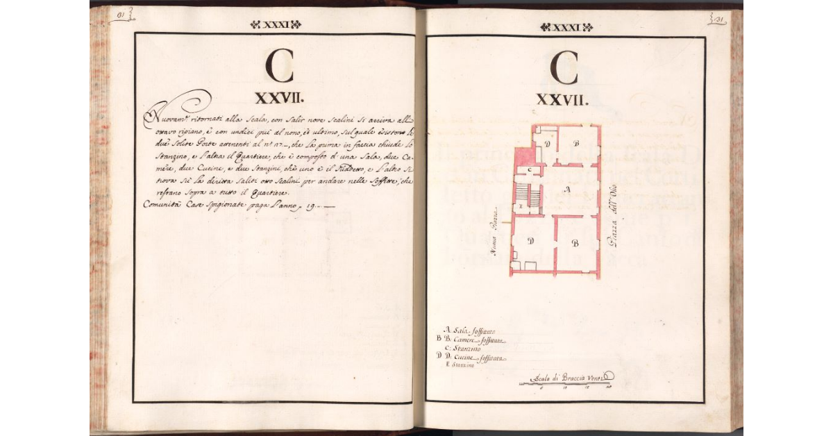 [Pianta del quartiere n. 27 del Ghetto di Firenze]