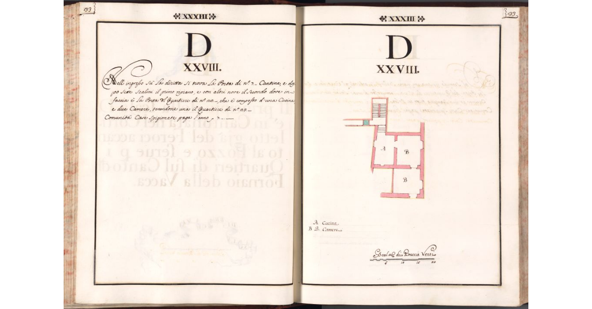 [Pianta del quartiere n. 28 del Ghetto di Firenze]