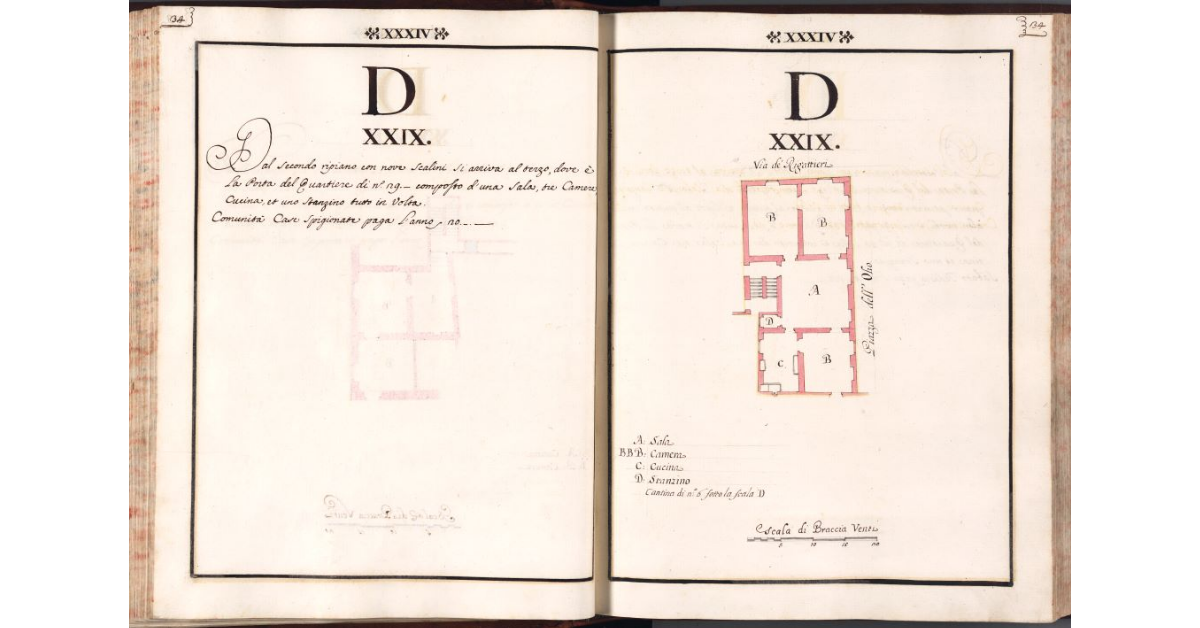 [Pianta del quartiere n. 29 del Ghetto di Firenze]