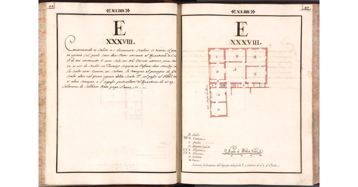 [Pianta del quartiere n. 38 del Ghetto di Firenze]
