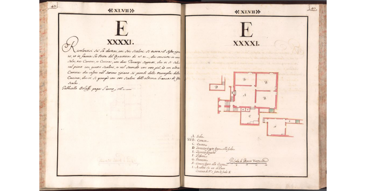 [Pianta del quartiere n. 41 del Ghetto di Firenze]
