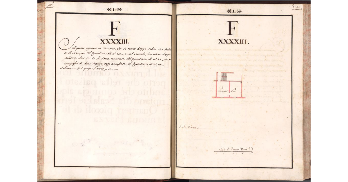 [Pianta del quartiere n. 43 del Ghetto di Firenze]