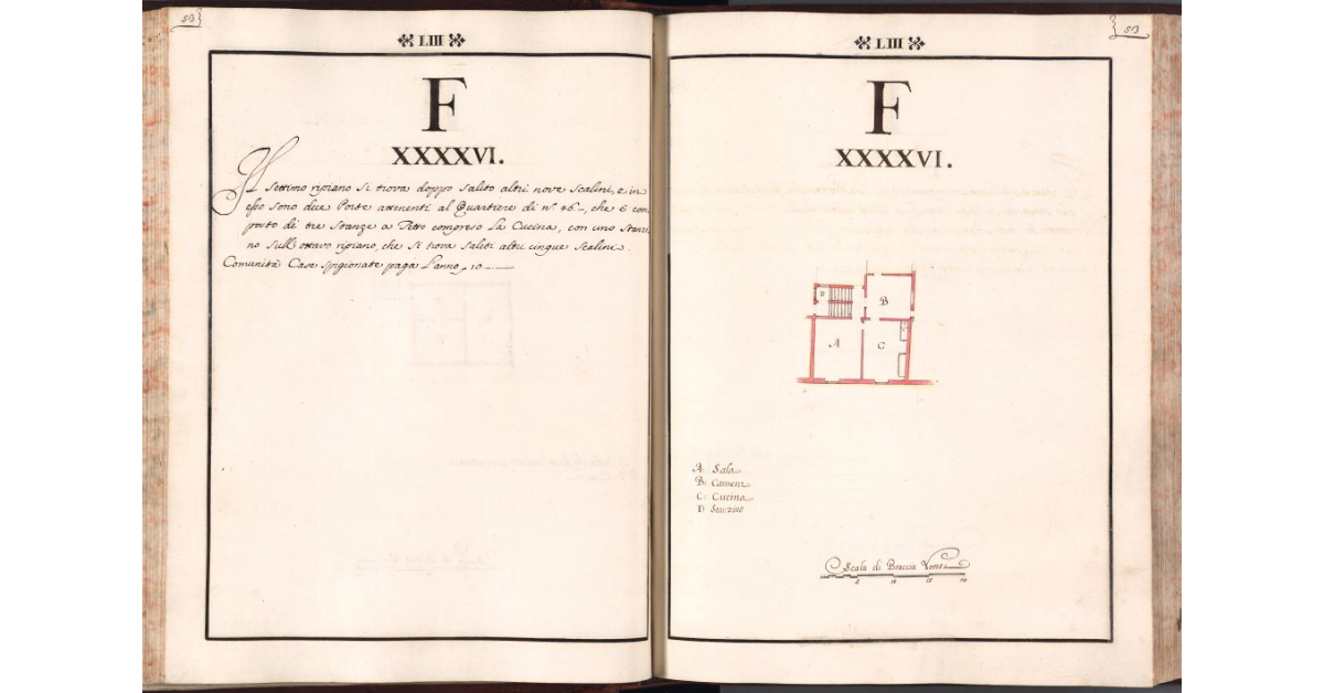 [Pianta del quartiere n. 46 del Ghetto di Firenze]