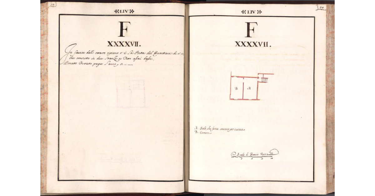 [Pianta del quartiere n. 47 del Ghetto di Firenze]