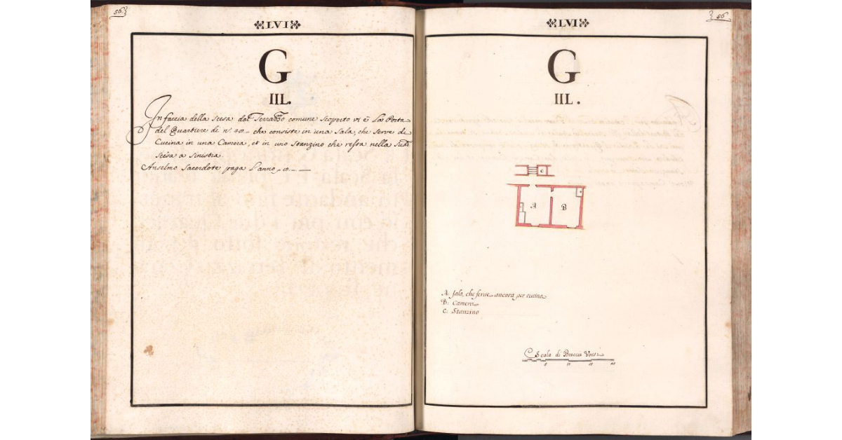 [Pianta del quartiere n. 48 del Ghetto di Firenze]