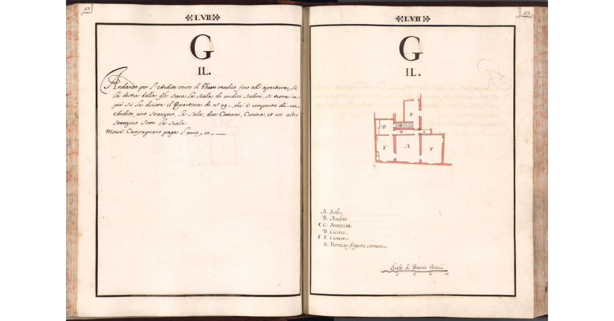 [Pianta del quartiere n. 49 del Ghetto di Firenze]