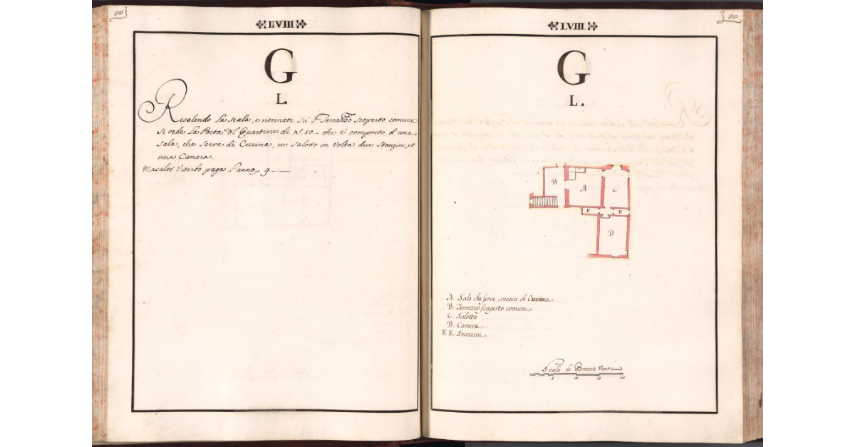 [Pianta del quartiere n. 50 del Ghetto di Firenze]