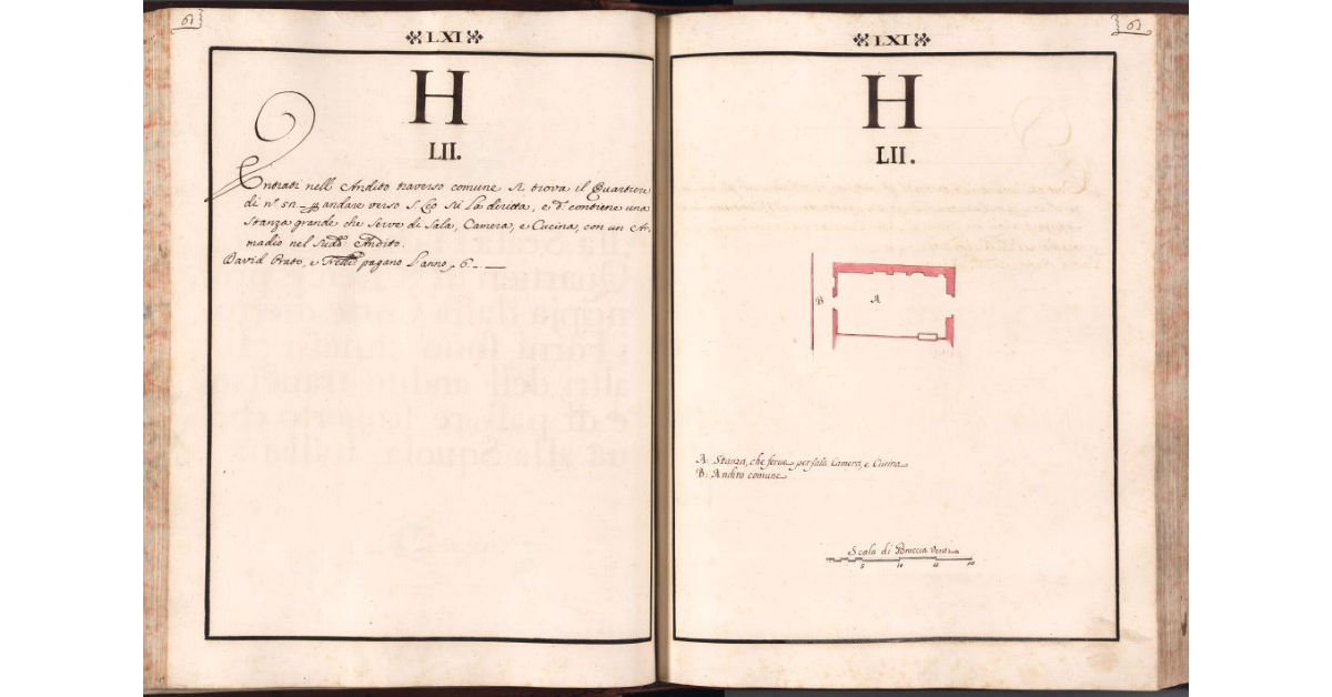 [Pianta del quartiere n. 52 del Ghetto di Firenze]