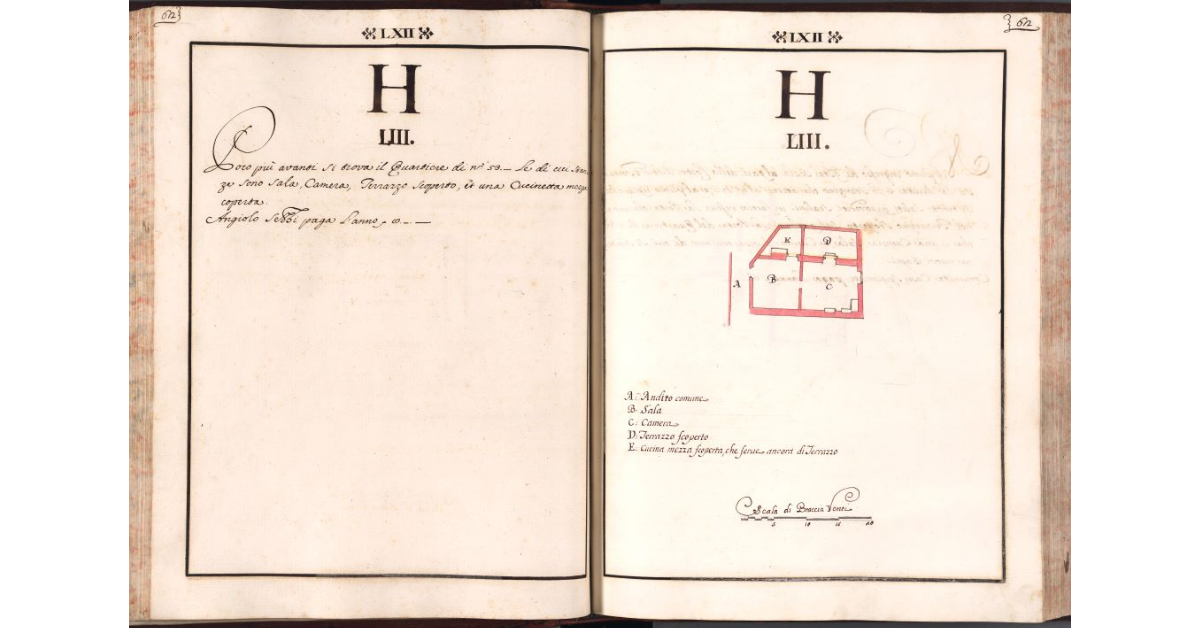 [Pianta del quartiere n. 53 del Ghetto di Firenze]