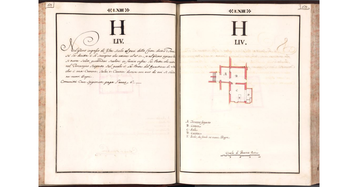 [Pianta del quartiere n. 54 del Ghetto di Firenze]