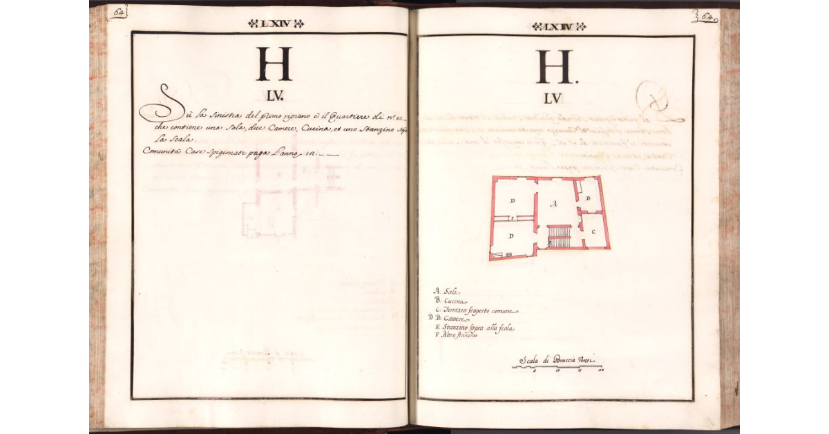 [Pianta del quartiere n. 55 del Ghetto di Firenze]