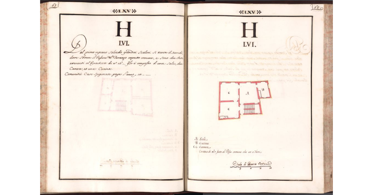 [Pianta del quartiere n. 56 del Ghetto di Firenze]