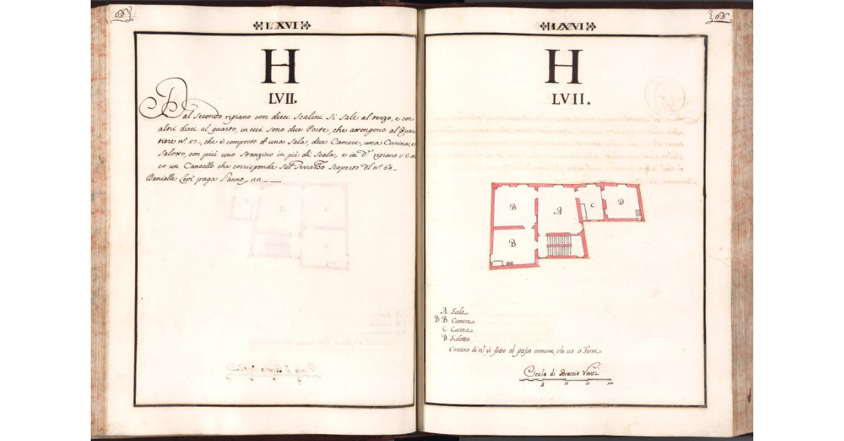 [Pianta del quartiere n. 57 del Ghetto di Firenze]