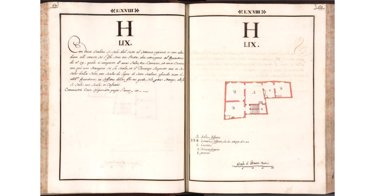 [Pianta del quartiere n. 59 del Ghetto di Firenze]