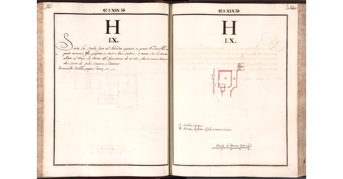 [Pianta del quartiere n. 60 del Ghetto di Firenze]