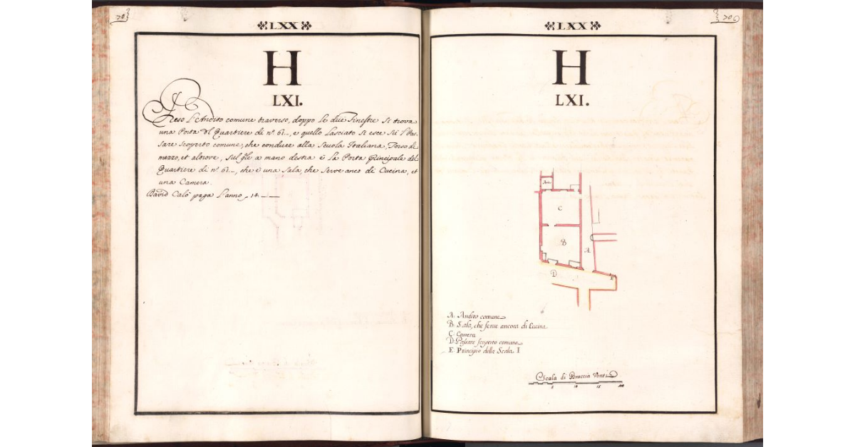 [Pianta del quartiere n. 61 del Ghetto di Firenze]