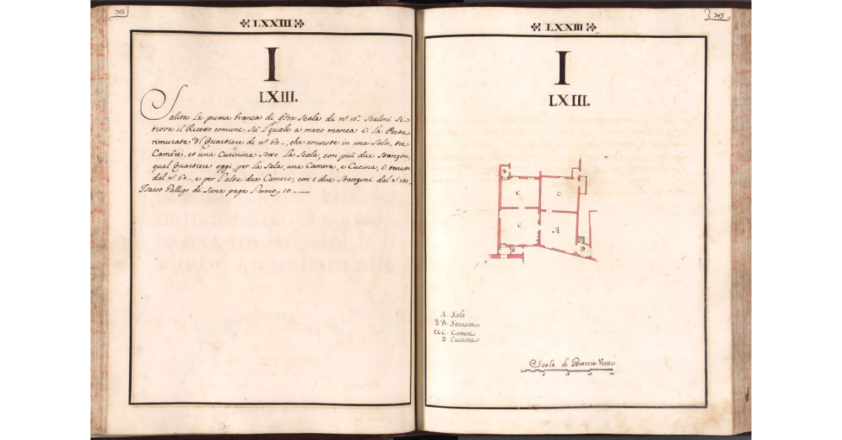 [Pianta del quartiere n. 63 del Ghetto di Firenze]