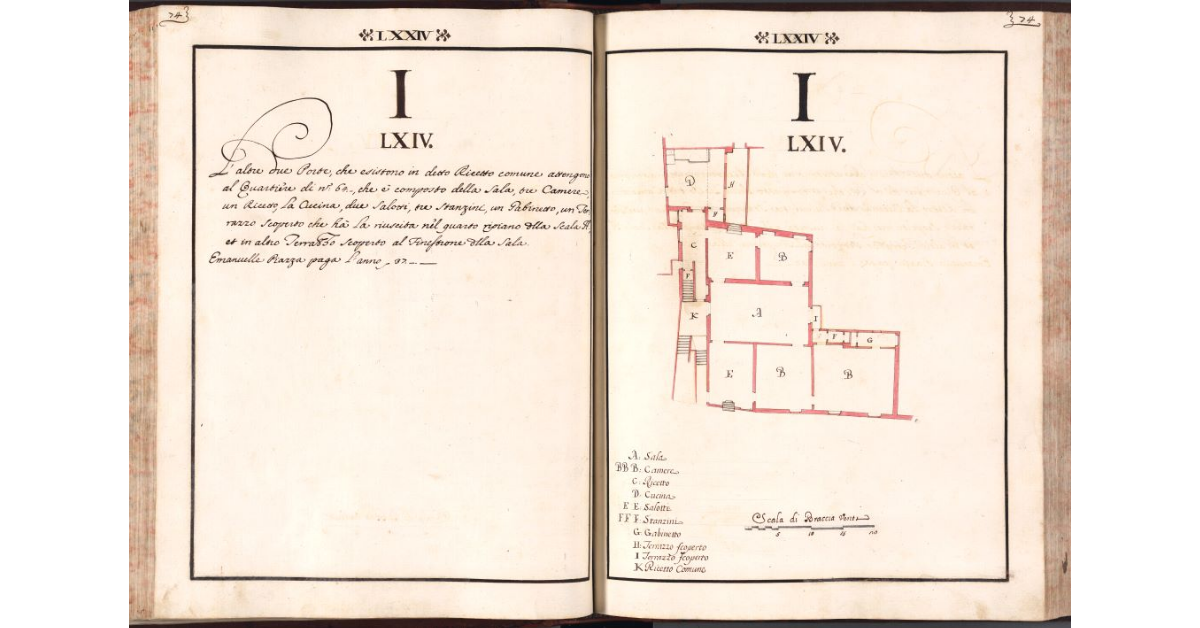 [Pianta del quartiere n. 64 del Ghetto di Firenze]