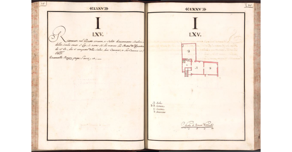 [Pianta del quartiere n. 65 del Ghetto di Firenze]