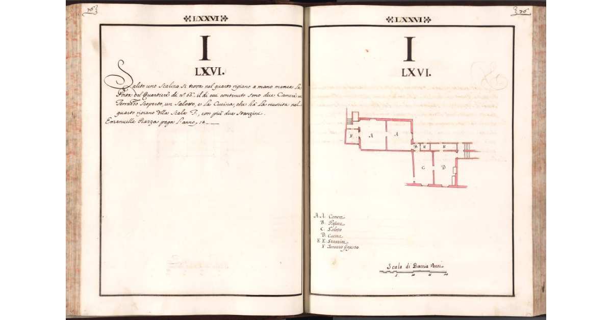 [Pianta del quartiere n. 66 del Ghetto di Firenze]