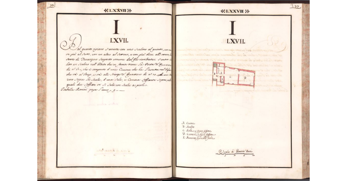 [Pianta del quartiere n. 67 del Ghetto di Firenze]