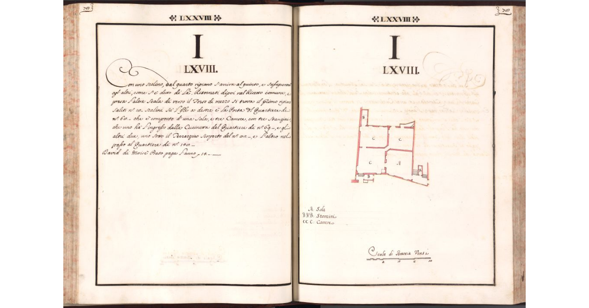 [Pianta del quartiere n. 68 del Ghetto di Firenze]