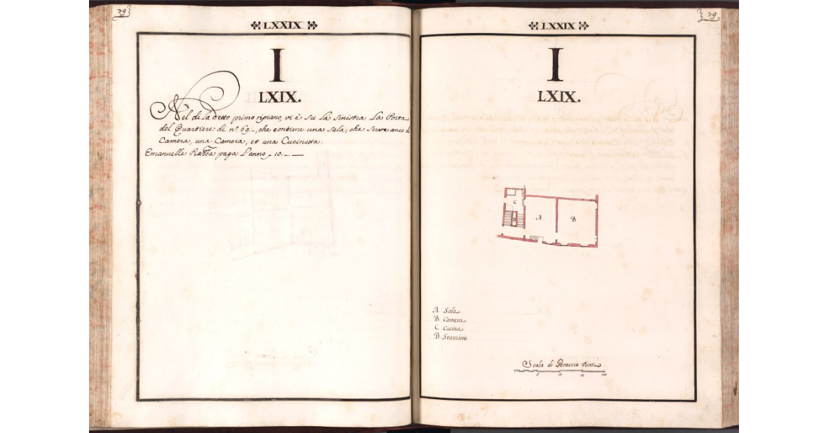 [Pianta del quartiere n. 69 del Ghetto di Firenze]
