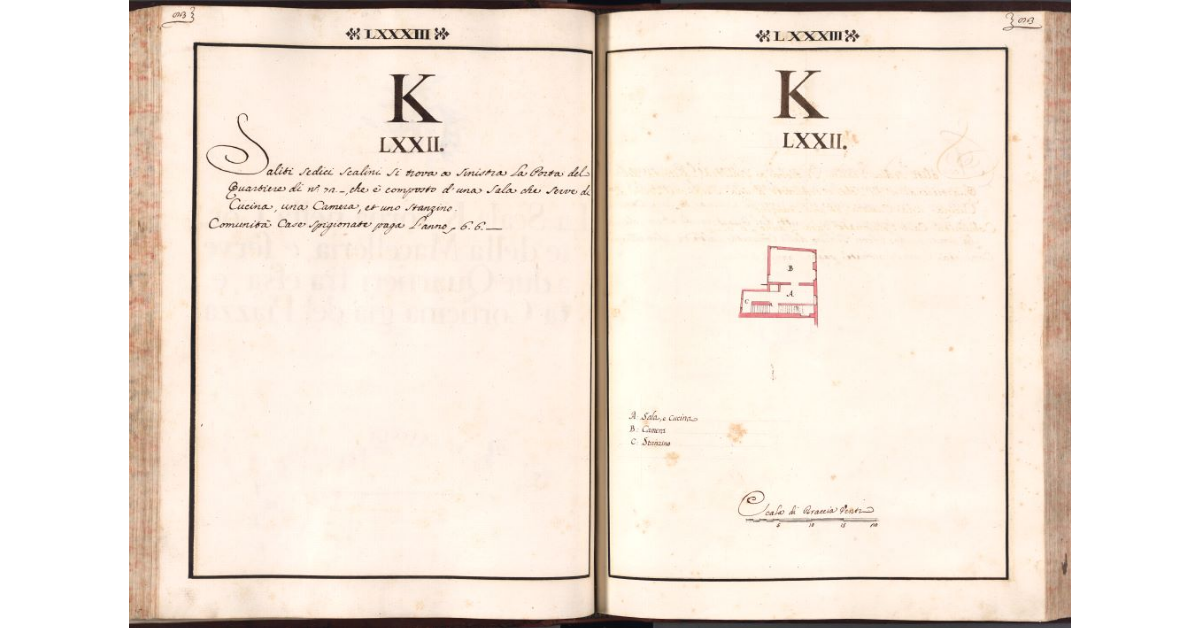 [Pianta del quartiere n. 72 del Ghetto di Firenze]