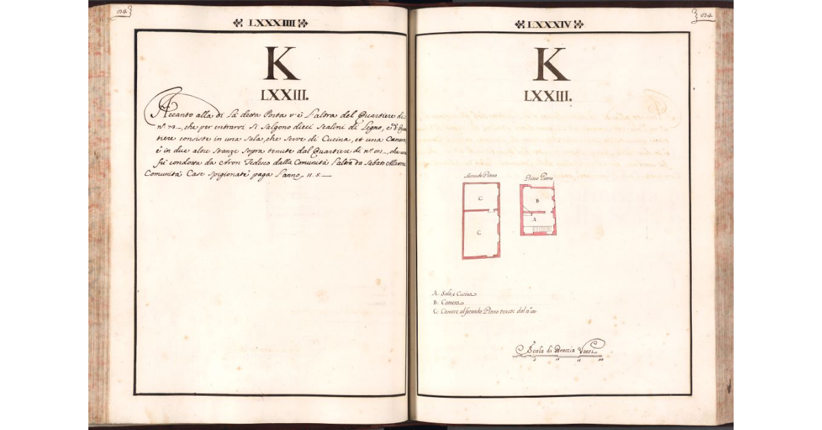 [Pianta del quartiere n. 73 del Ghetto di Firenze]