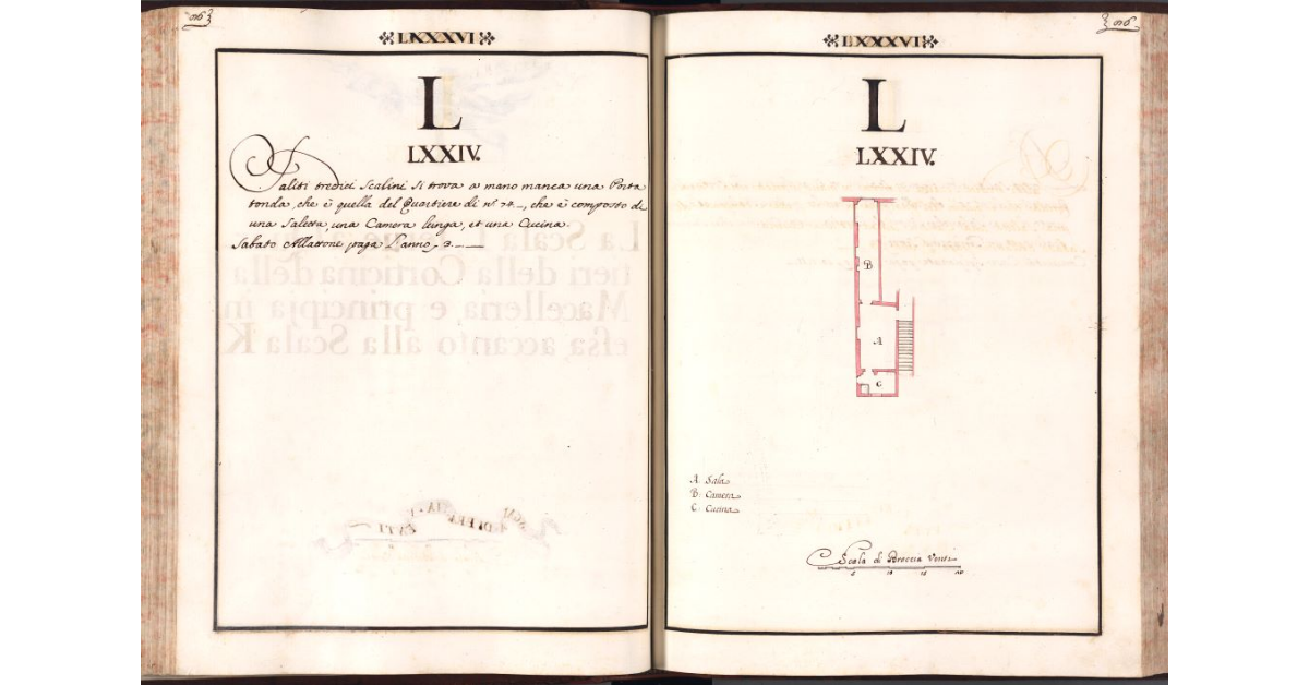 [Pianta del quartiere n. 74 del Ghetto di Firenze]