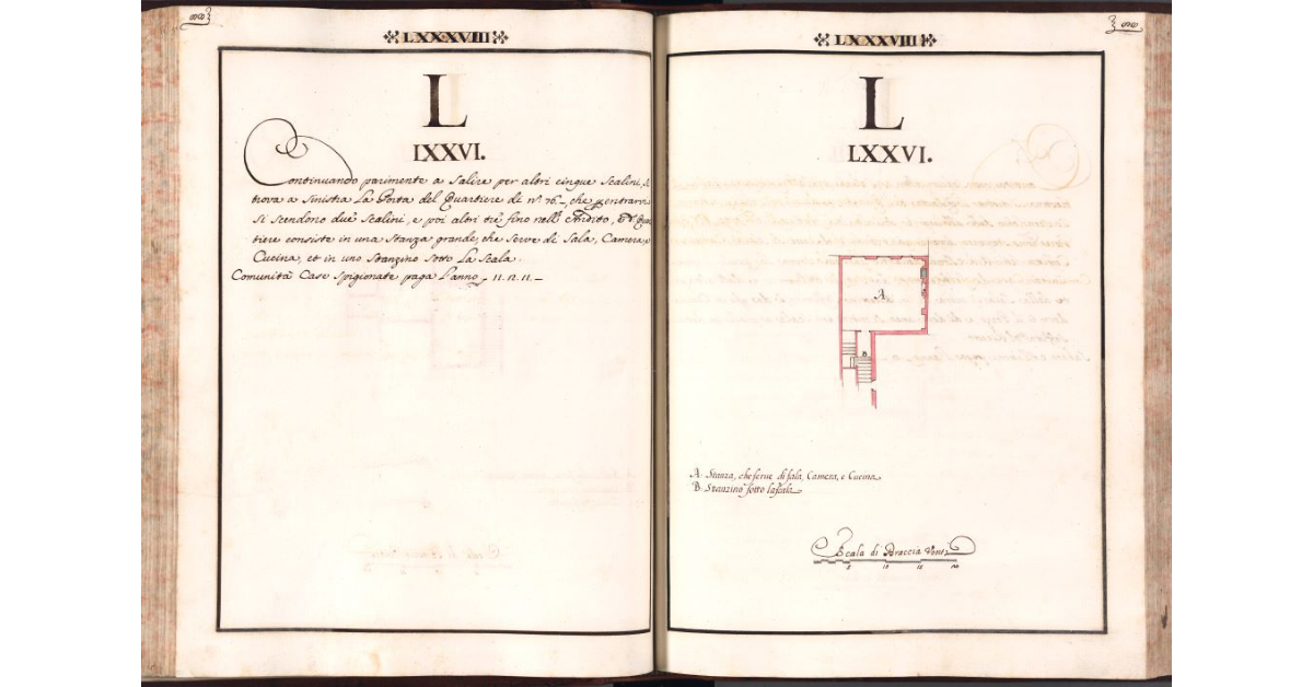 [Pianta del quartiere n. 76 del Ghetto di Firenze]