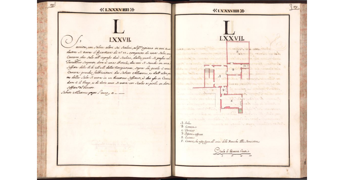 [Pianta del quartiere n. 77 del Ghetto di Firenze]
