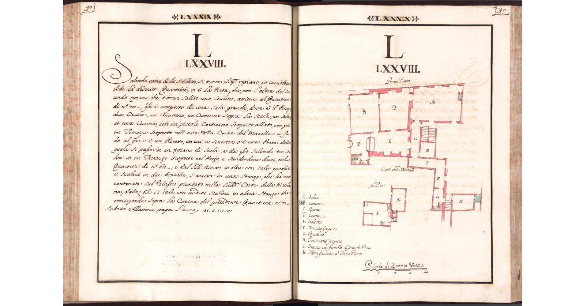 [Pianta del quartiere n. 78 del Ghetto di Firenze]