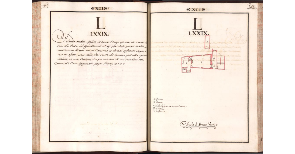 [Pianta del quartiere n. 79 del Ghetto di Firenze]