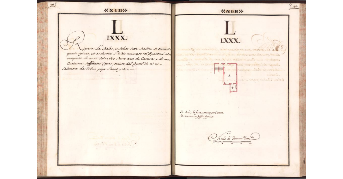 [Pianta del quartiere n. 80 del Ghetto di Firenze]