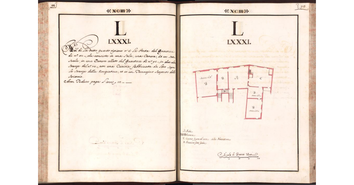[Pianta del quartiere n. 81 del Ghetto di Firenze]