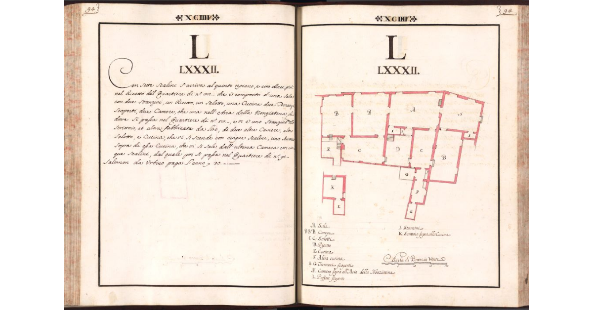 [Pianta del quartiere n. 82 del Ghetto di Firenze]