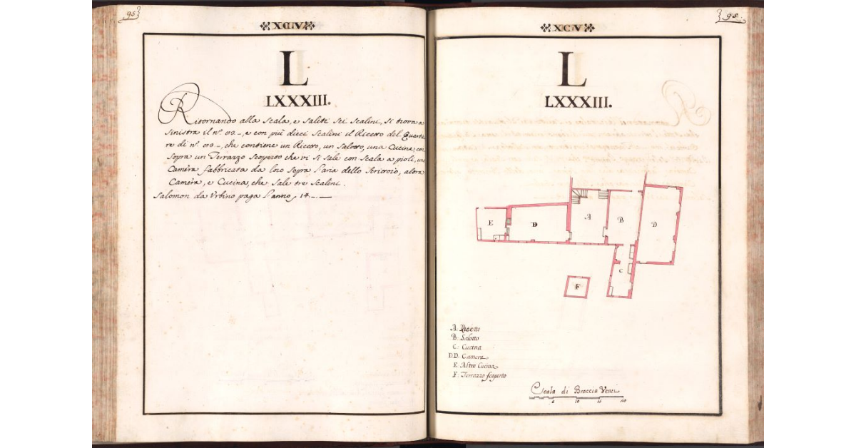 [Pianta del quartiere n. 83 del Ghetto di Firenze]