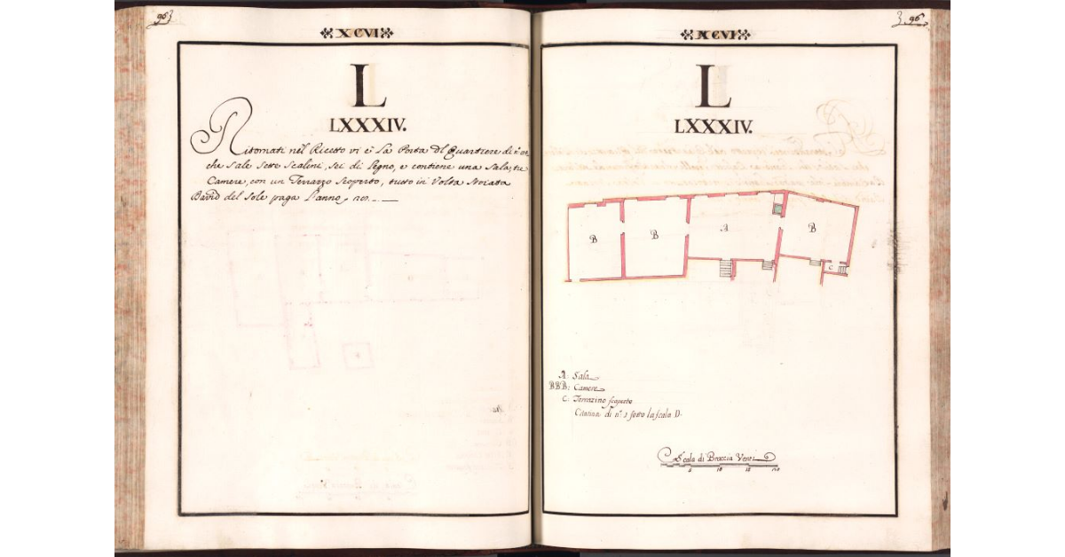 [Pianta del quartiere n. 84 del Ghetto di Firenze]