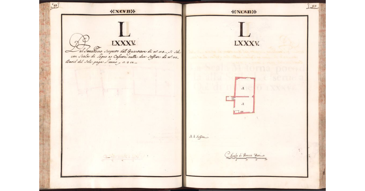 [Pianta del quartiere n. 85 del Ghetto di Firenze]