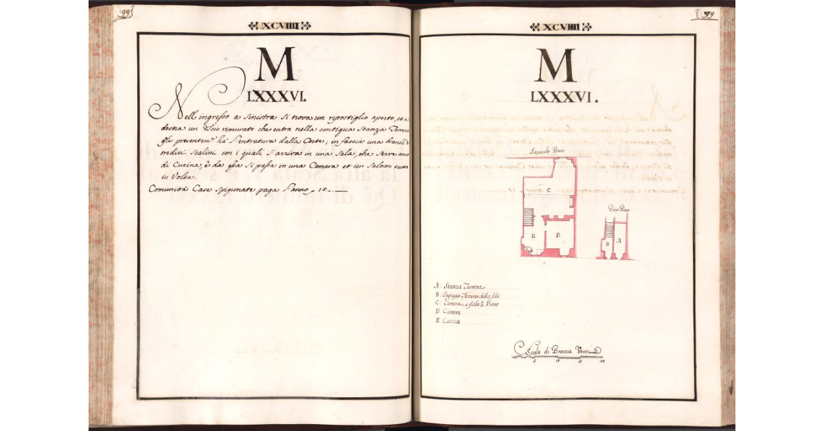 [Pianta del quartiere n. 86 del Ghetto di Firenze]