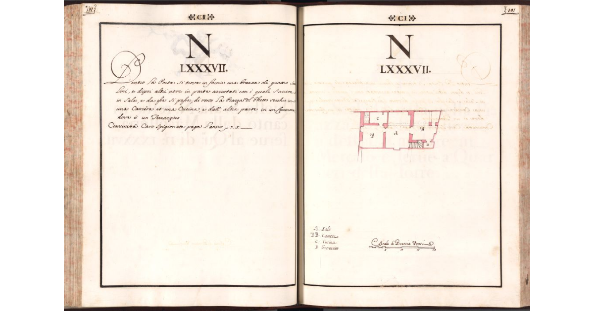 [Pianta del quartiere n. 87 del Ghetto di Firenze]