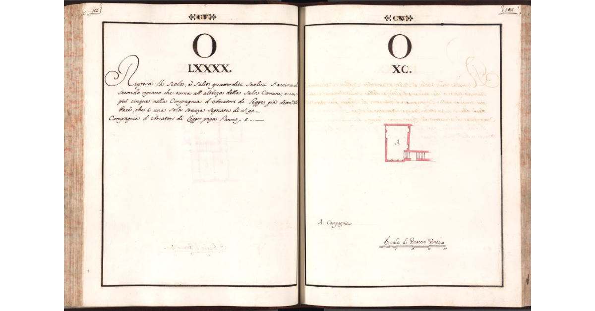 [Pianta del quartiere n. 90 del Ghetto di Firenze]