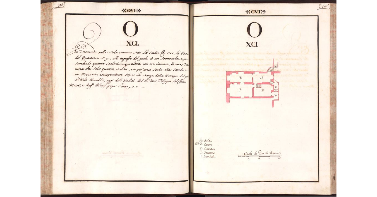 [Pianta del quartiere n. 91 del Ghetto di Firenze]