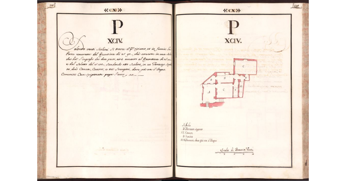 [Pianta del quartiere n. 94 del Ghetto di Firenze]