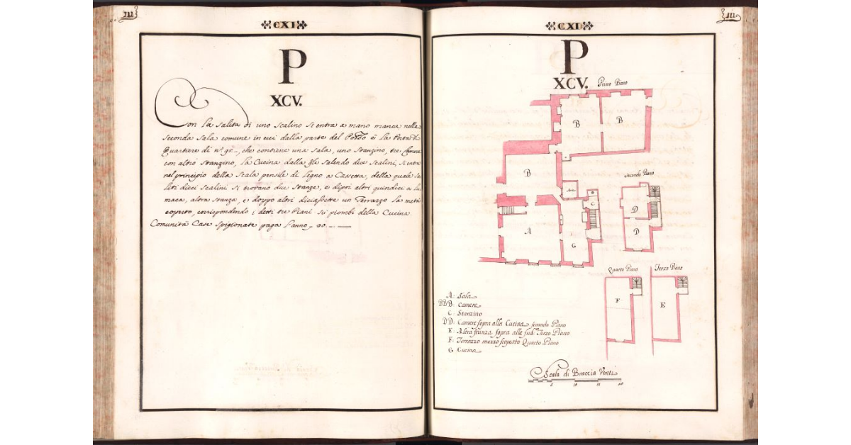 [Pianta del quartiere n. 95 del Ghetto di Firenze]
