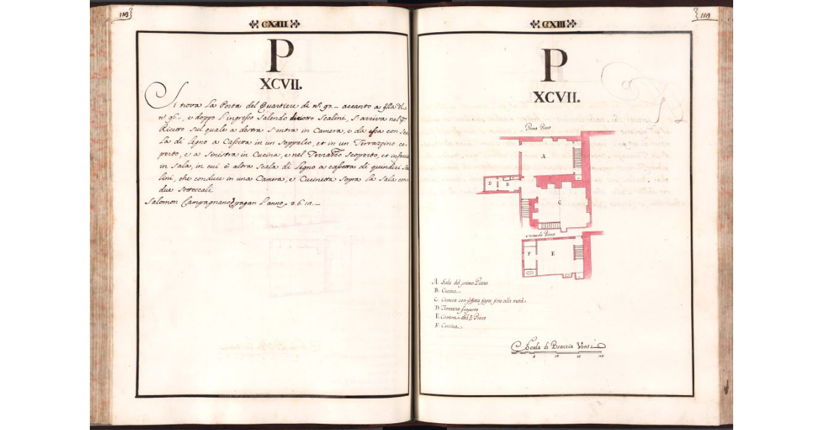 [Pianta del quartiere n. 97 del Ghetto di Firenze]