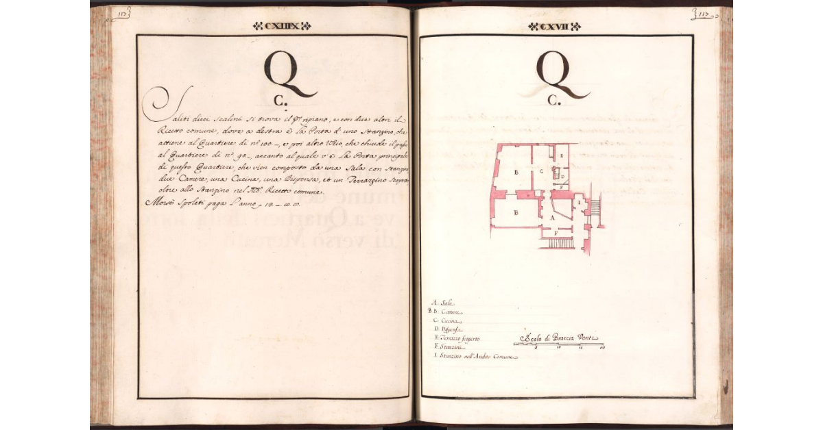 [Pianta del quartiere n. 100 del Ghetto di Firenze]