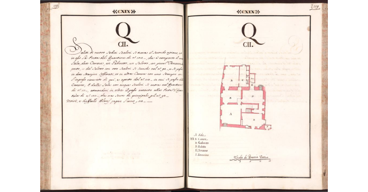 [Pianta del quartiere n. 102 del Ghetto di Firenze]